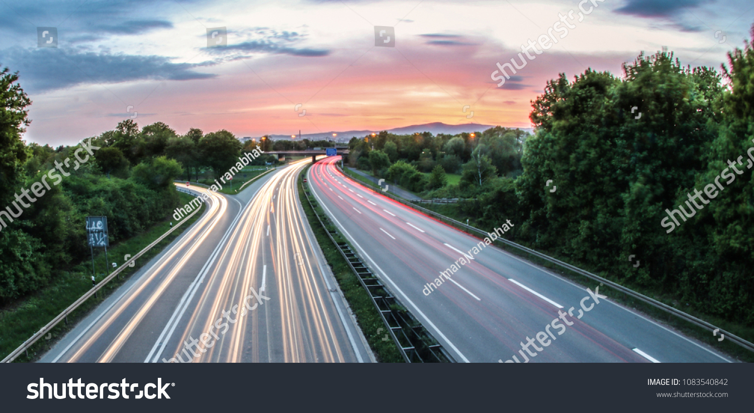 German Highway Frankfurt During Sunset Beautiful Stock Photo 1083540842 ...