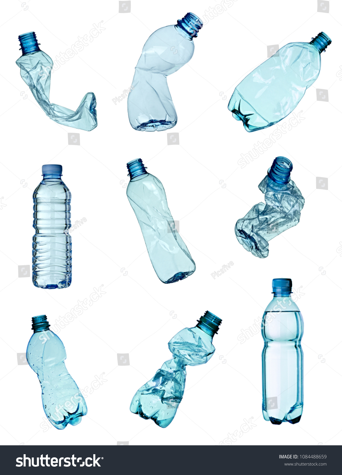 Collection Various Plastic Bottles On White Stock Photo 1084488659 ...