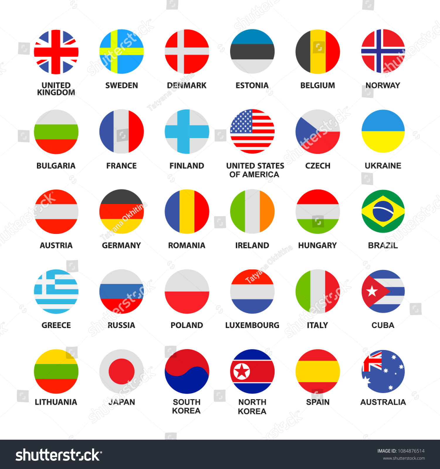 Set Official World Flags Isolated On Stock Vector Royalty Free 1084876514 Shutterstock 3771