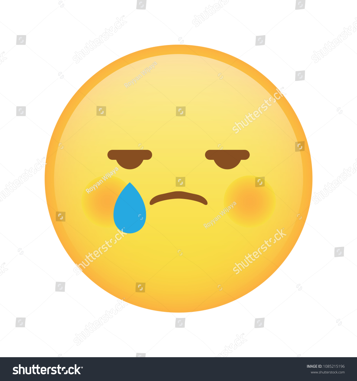 Shy Sad Reaction Emoji Weird Expression Stock Vector (Royalty Free ...