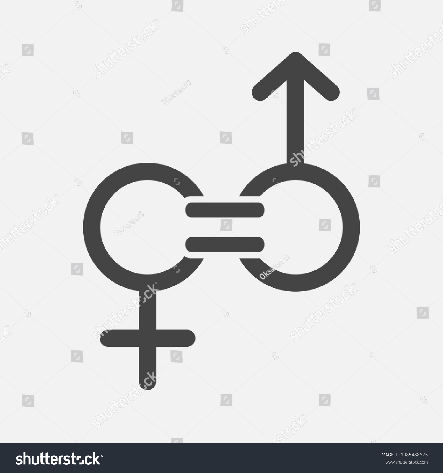 Vektor Stok Gender Equality Vector Icon Sign Man Tanpa Royalti 1085488625 Shutterstock 1185