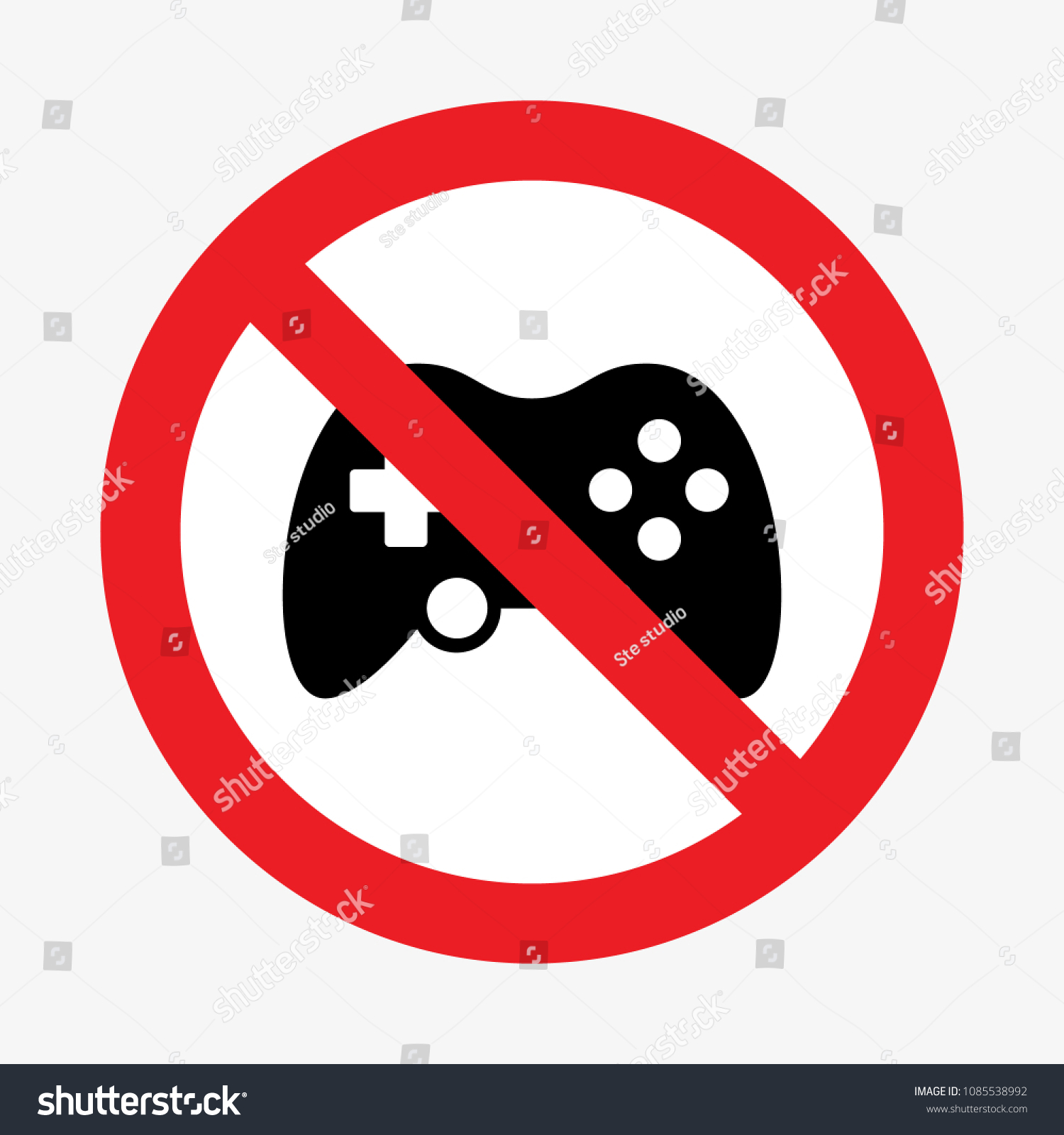 Game Prohibition Sign Vector Illustration Stock Vector (Royalty Free ...