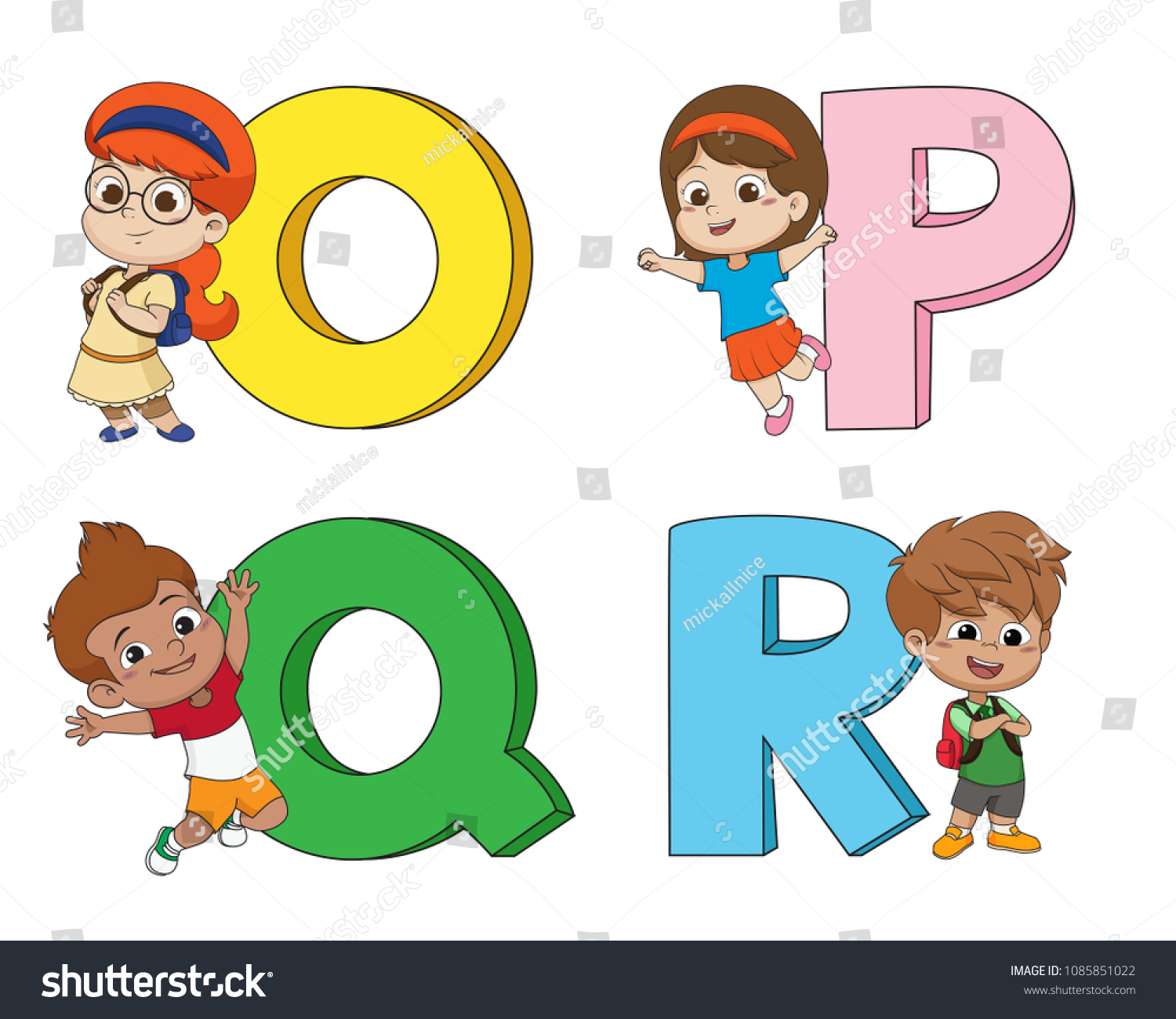 Children Learn English Alphabetvector Illustration Stock Vector ...