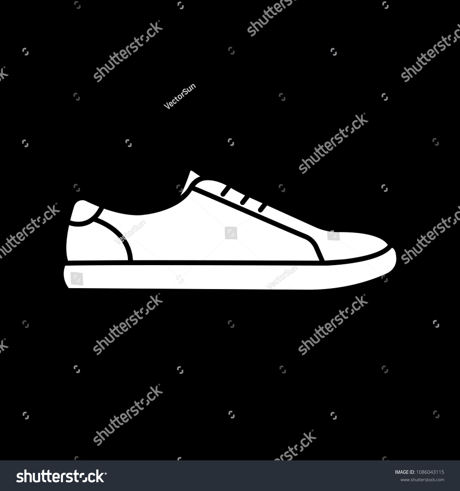 Sneaker Icon Silhouette Sneaker Vector Icon Stock Vector (Royalty Free