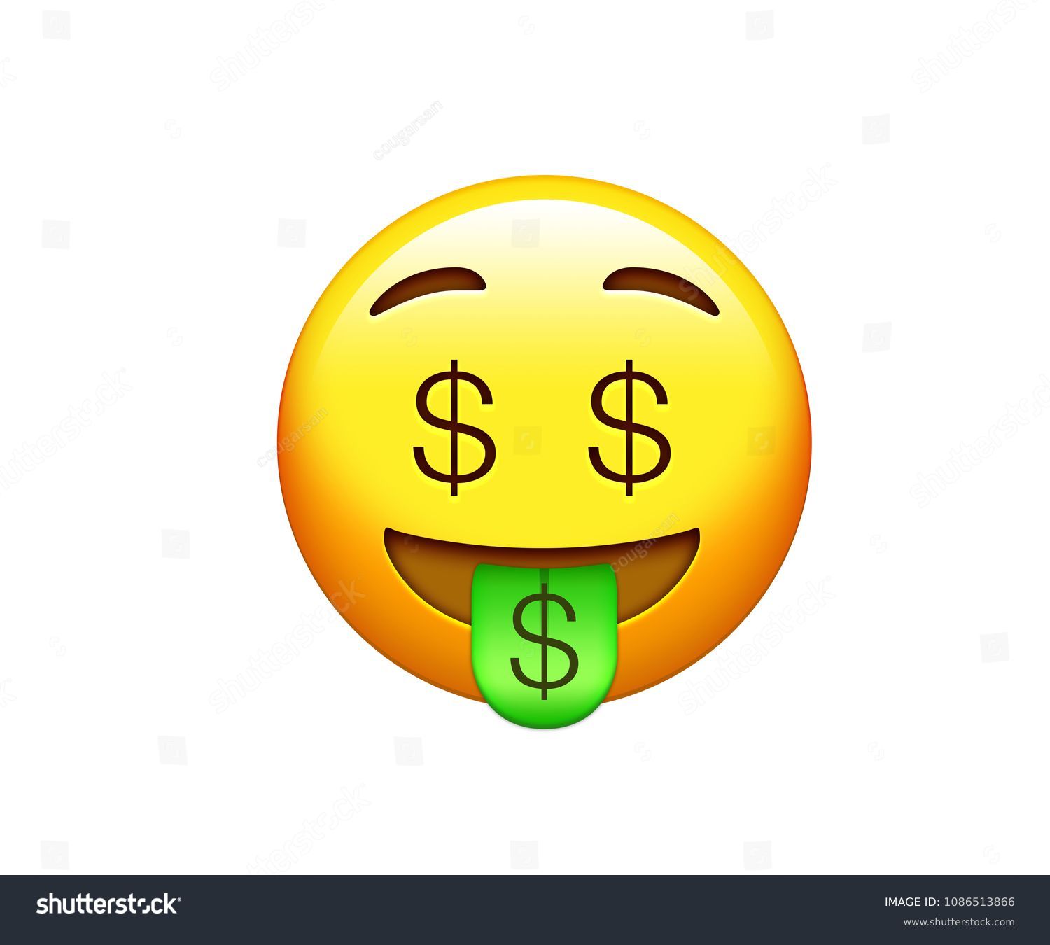 Emoji Yellow Happy Laugh Face Dollar Stock Illustration 1086513866 Shutterstock