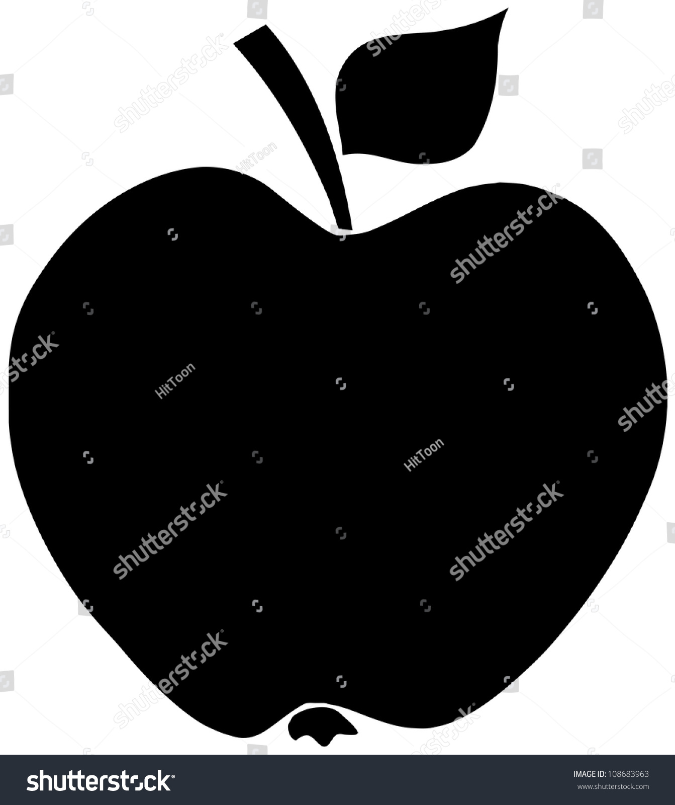 Apple Black Silhouette Vector Illustration Stock Vector (royalty Free 