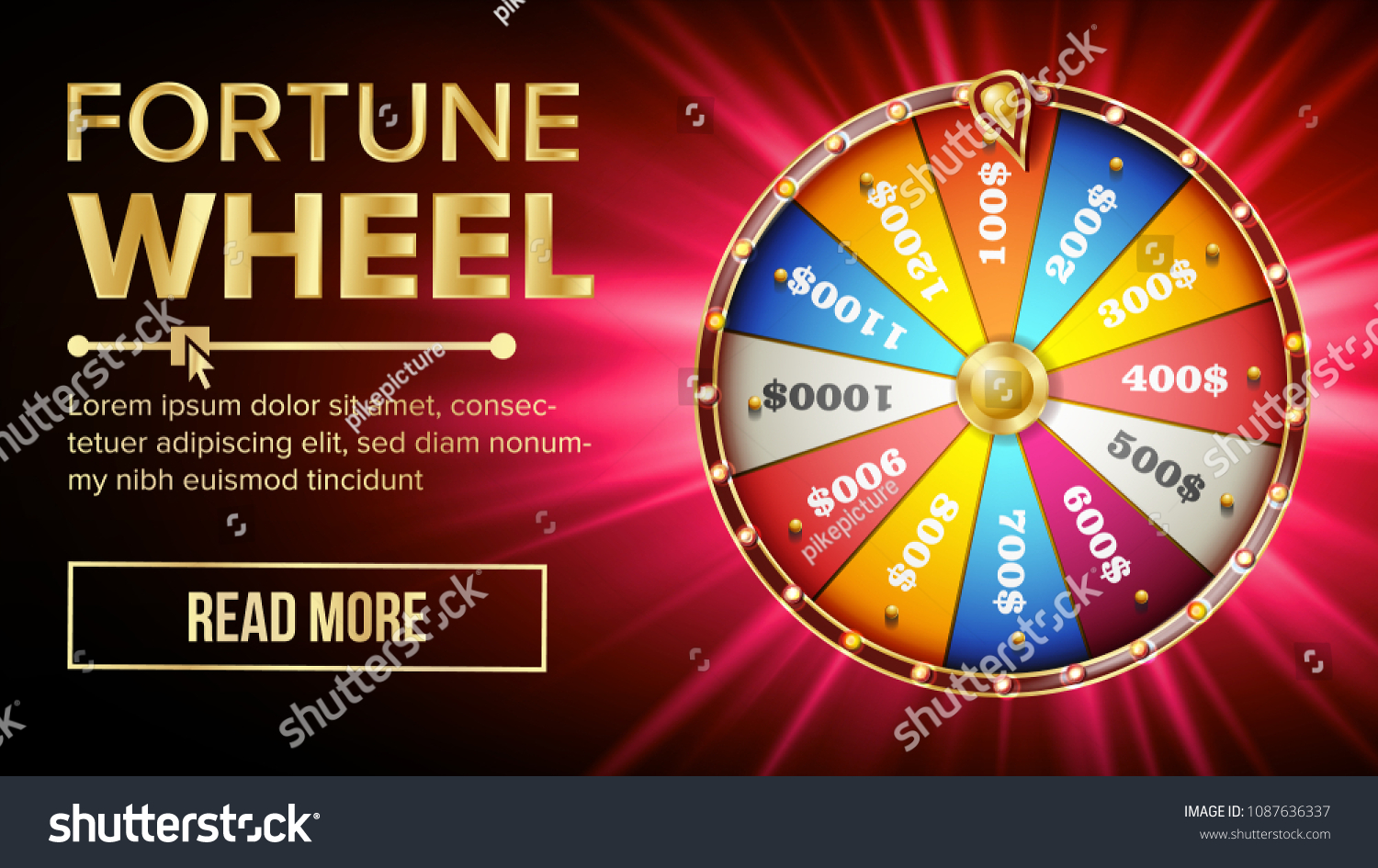 Wheel Fortune Vector Gamble Chance Leisure Stock Vector (Royalty Free ...