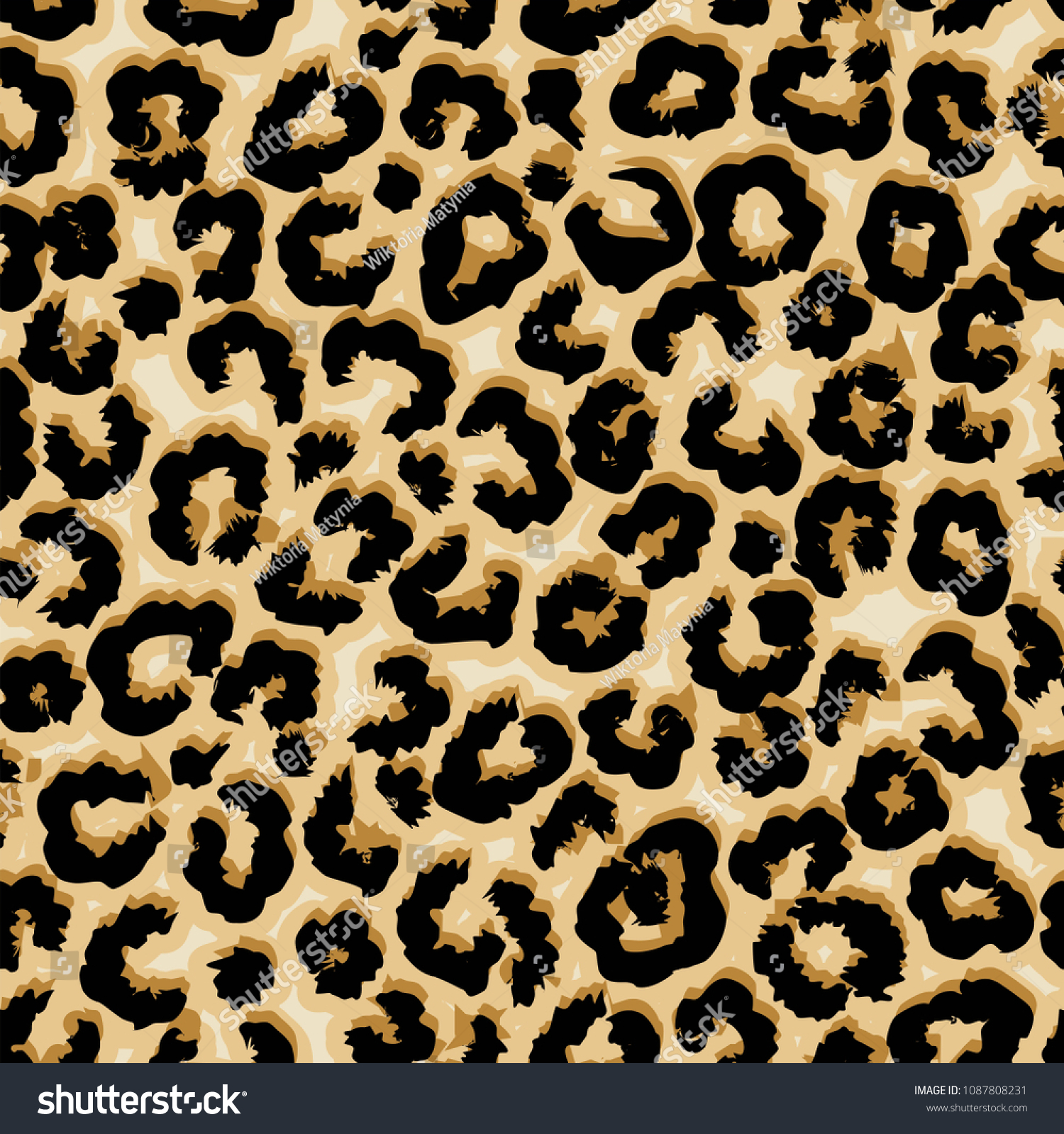 Leopard Vector Seamless Pattern Stock Vector (Royalty Free) 1087808231 ...