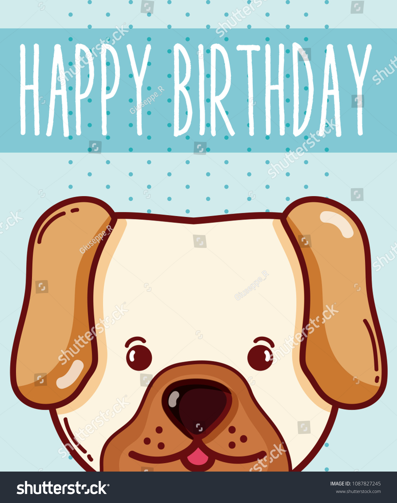 Happy Birthday Card Animal Cartoon Stock Vector (Royalty Free ...