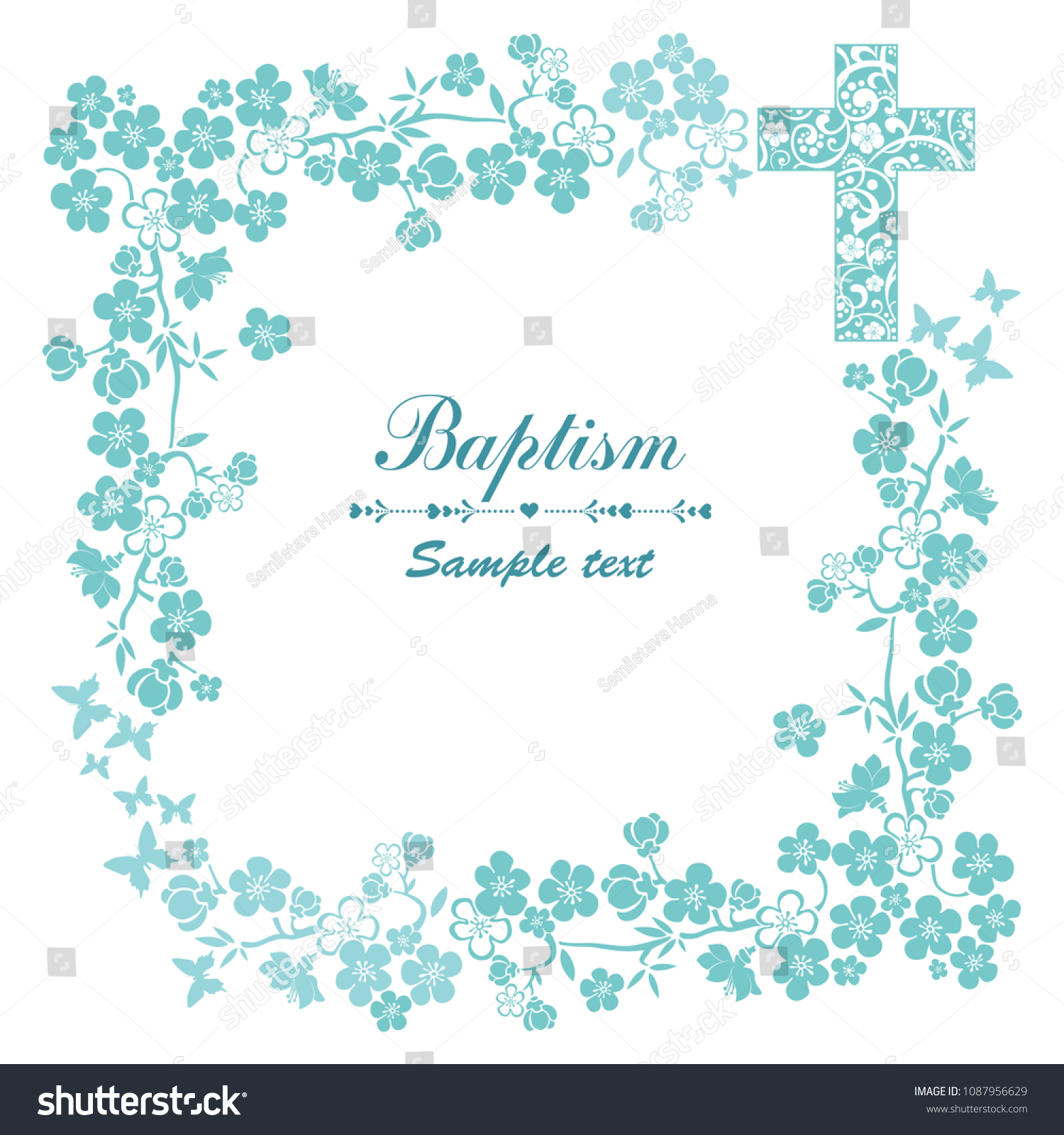 Baptism Card Design Cross Mint Baptism 1087956629   Stock Vector Baptism Card Design With Cross Mint Baptism Christening First Communion Vector Illustration 1087956629 