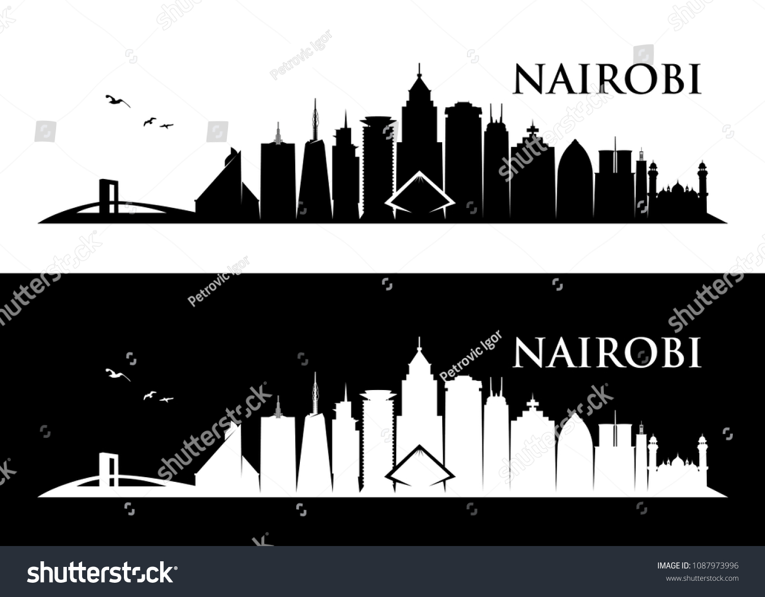 Nairobi Skyline Kenya Vector Illustration Stock Vector (Royalty Free ...