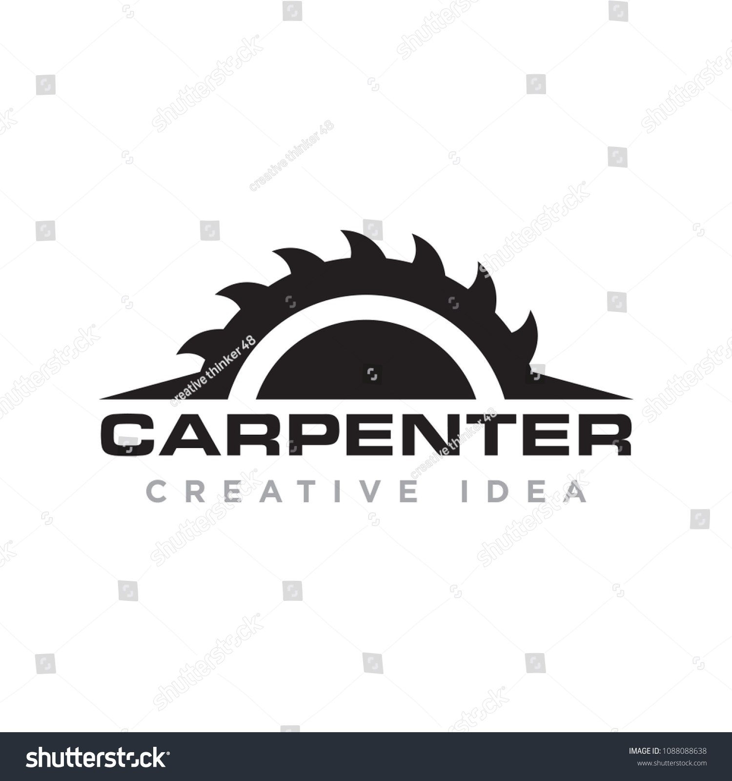 Carpennter Logo Vector Stock Vector (royalty Free) 1088088638 