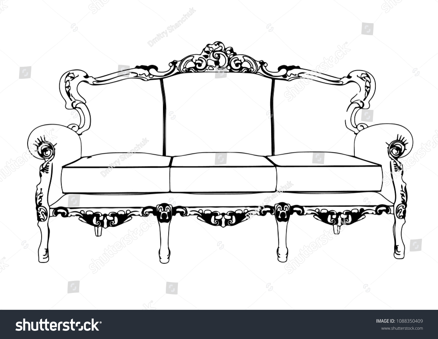 Sketch Couch Vector Stock Vector (Royalty Free) 1088350409 | Shutterstock