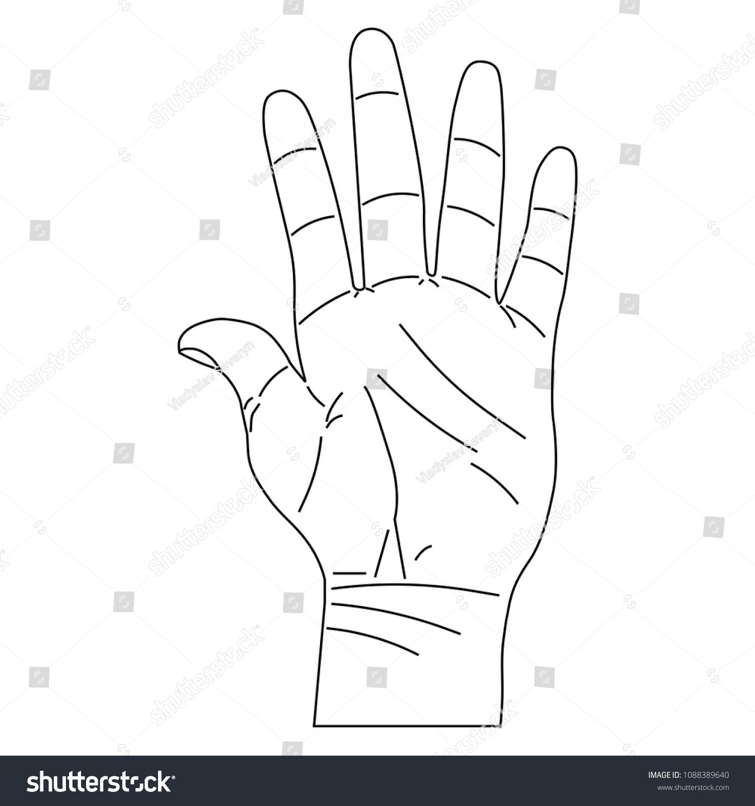 Hand Line Style Isolated On White Stock Vector (Royalty Free ...