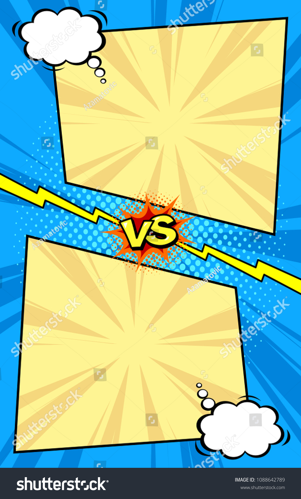 Comic Book Versus Template Background Classic Stock Vector Royalty