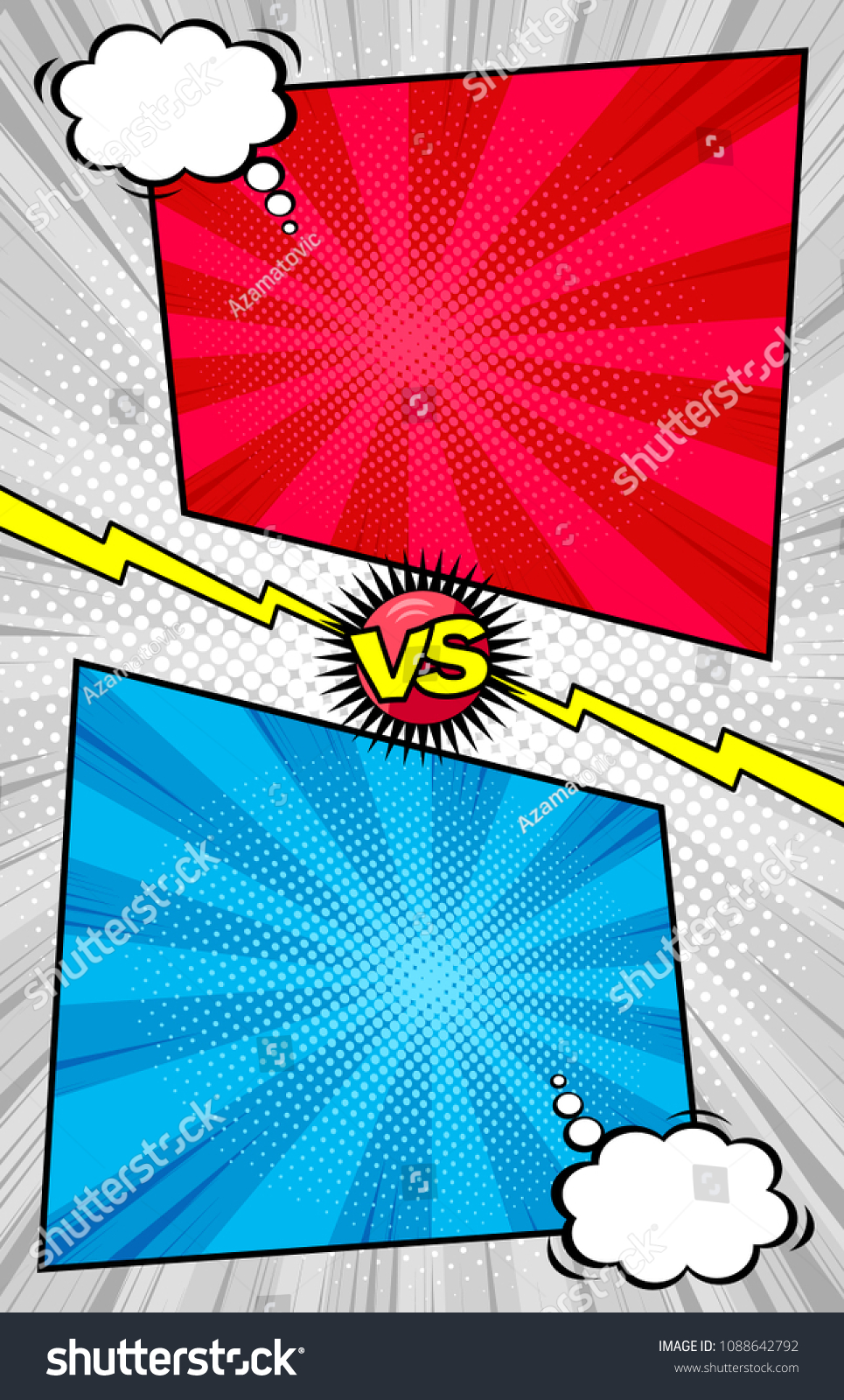 Comic Book Versus Template Background Classic Stock Vector Royalty