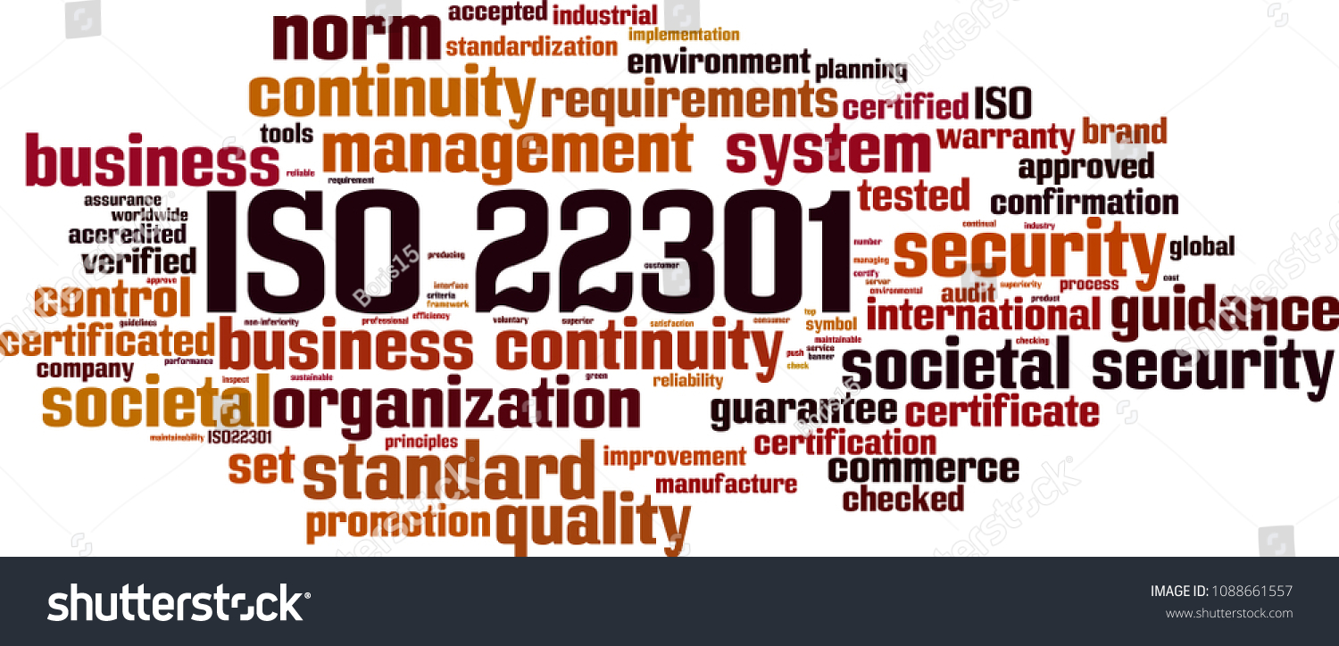 Iso 22301 Word Cloud Concept Vector Stock Vector Royalty Free