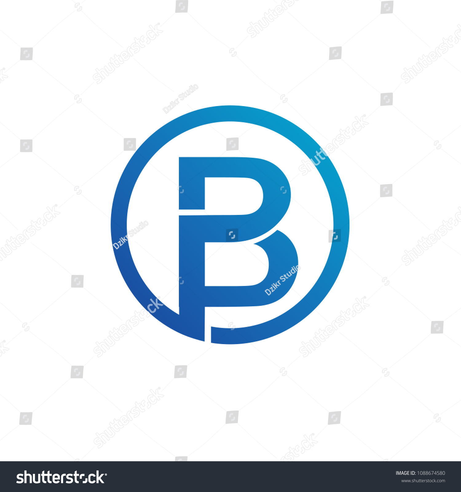 Letter B Circle Logo Template Stock Vector (Royalty Free) 1088674580 ...