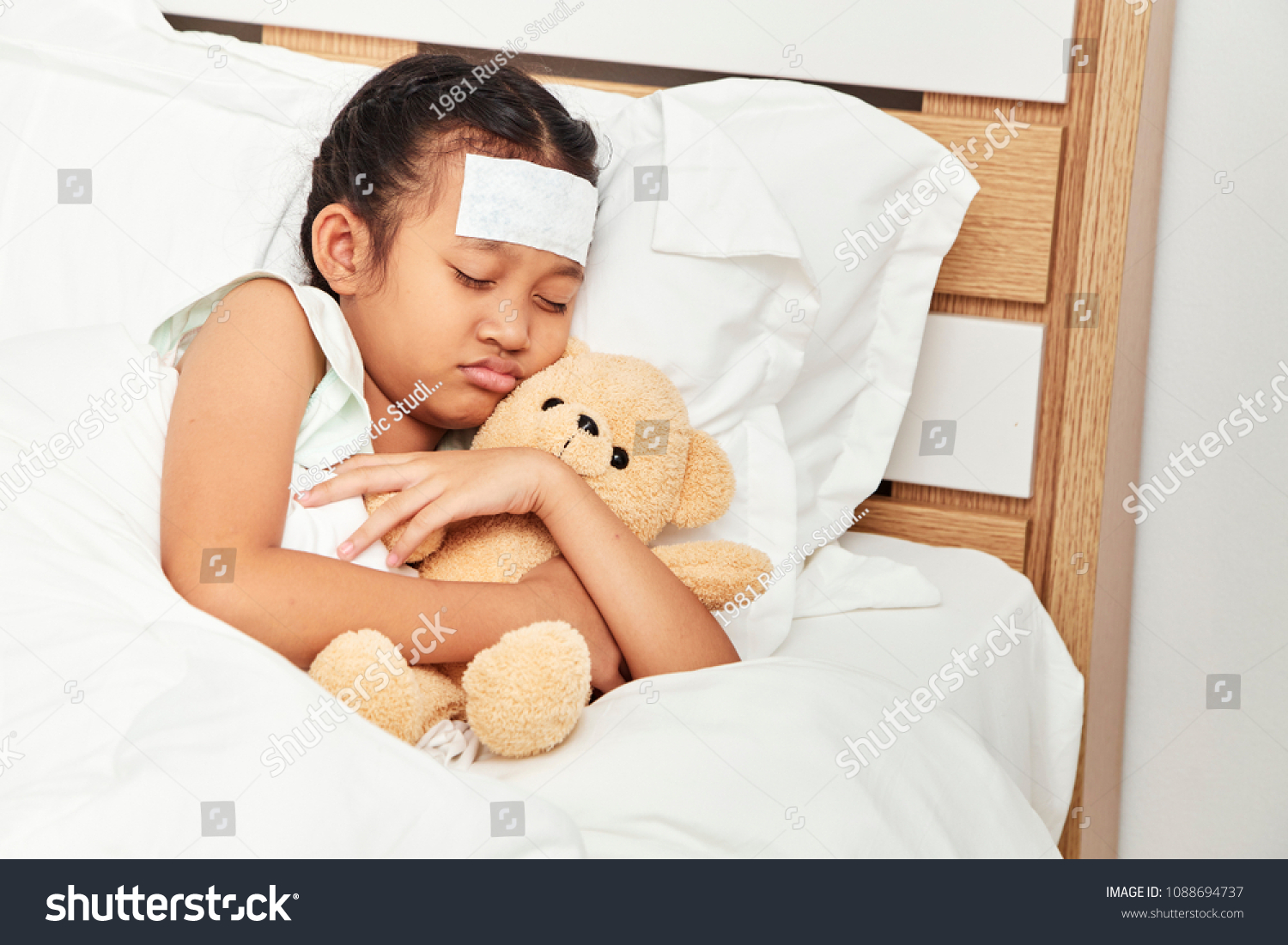Asian Cute Girl Sleeping Hospital Bed库存照片1088694737 Shutterstock