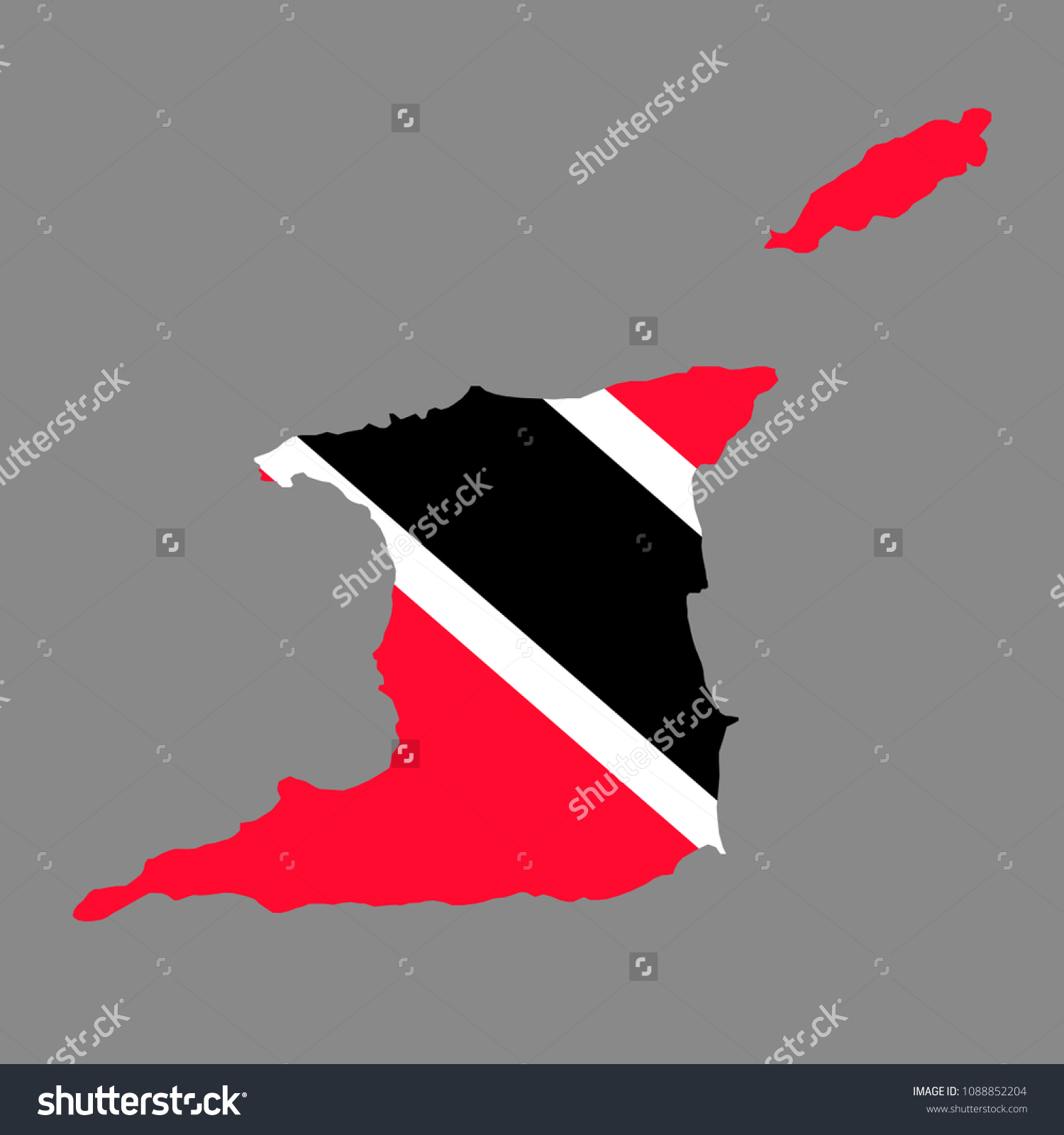 Vektor Stok Silhouette Country Borders Map Trinidad Tobago Tanpa Royalti 1088852204 Shutterstock 3601