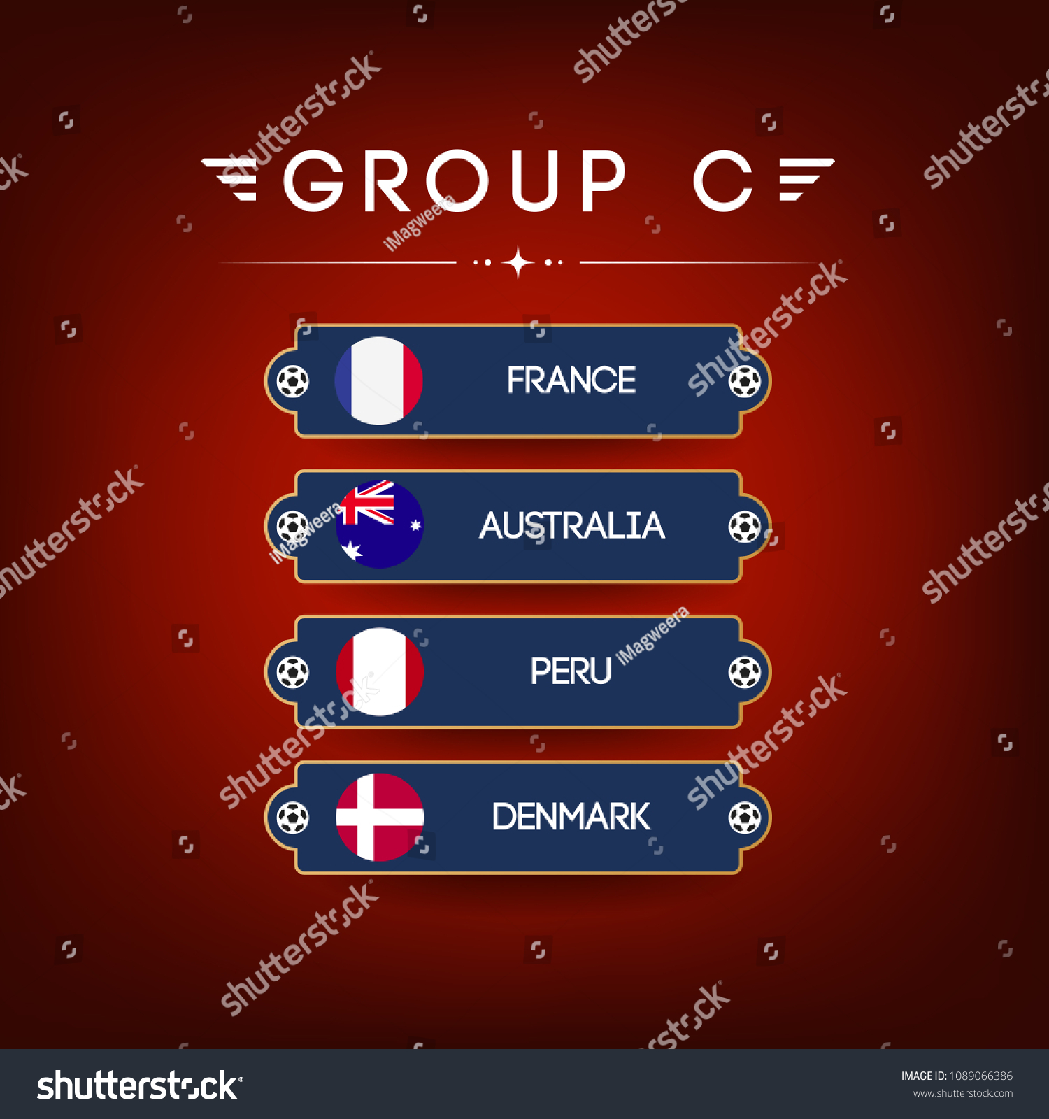 Soccer Schedule Table Template Flags Vector Stock Vector (Royalty Free