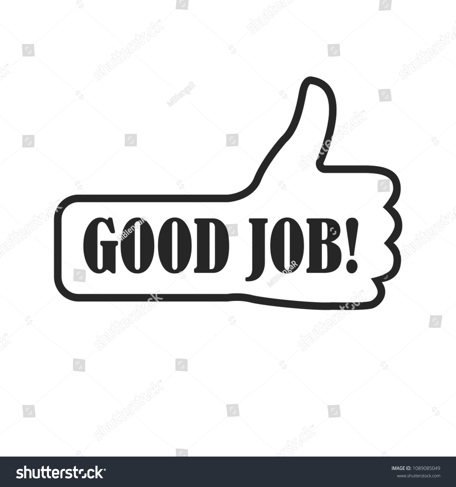 Good Job Thumb Vector Design Stock Vector (Royalty Free) 1089085049 ...