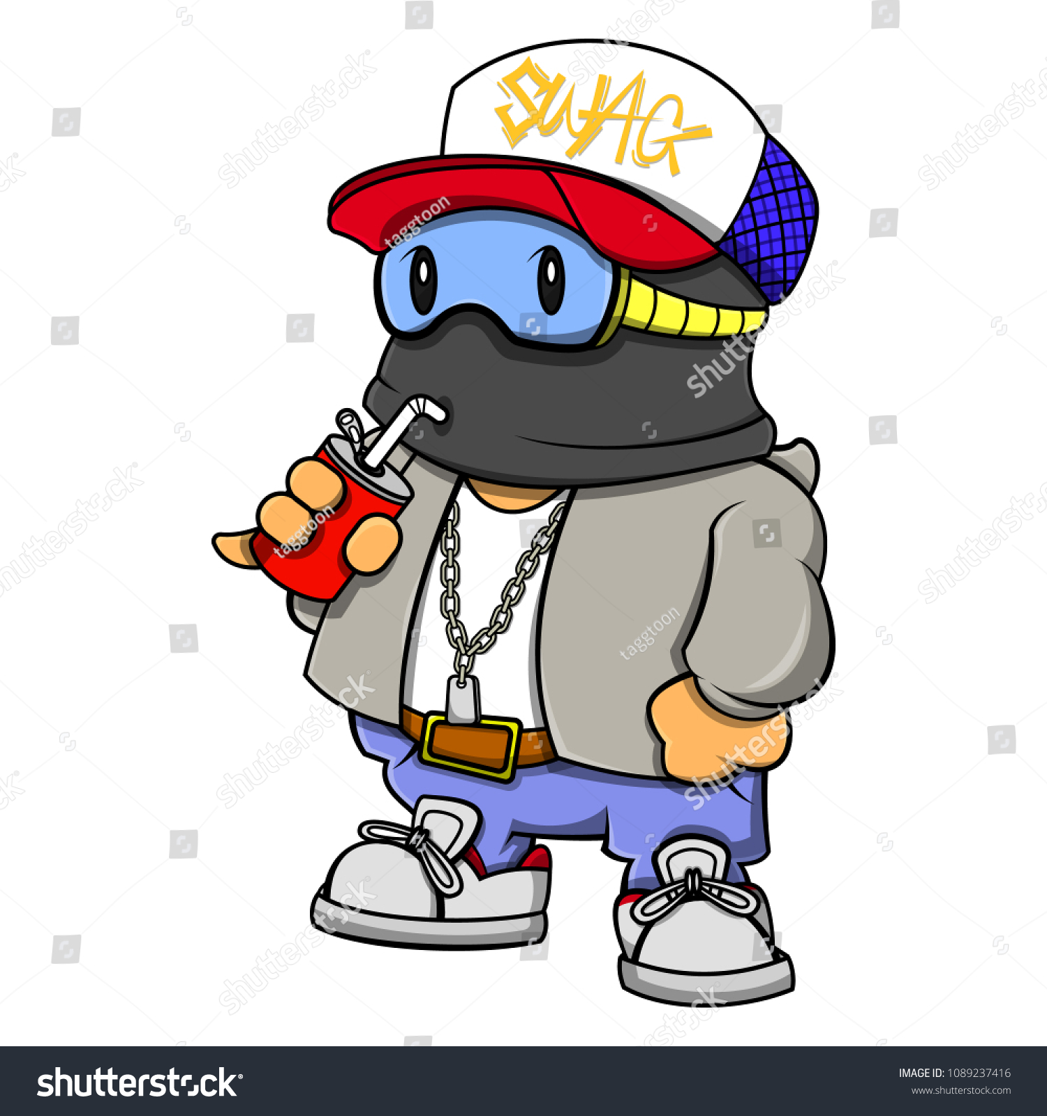 Swag Boy Using Mask Undercover Duty Stock Vector (Royalty Free ...