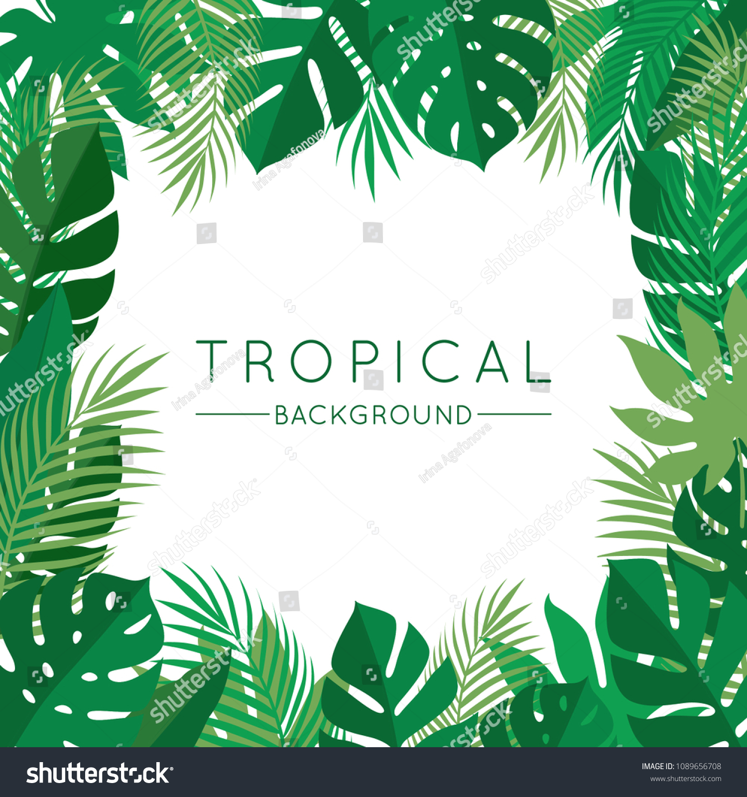 Green Tropical Summer Background Exotic Palm Stock Vector (Royalty Free ...