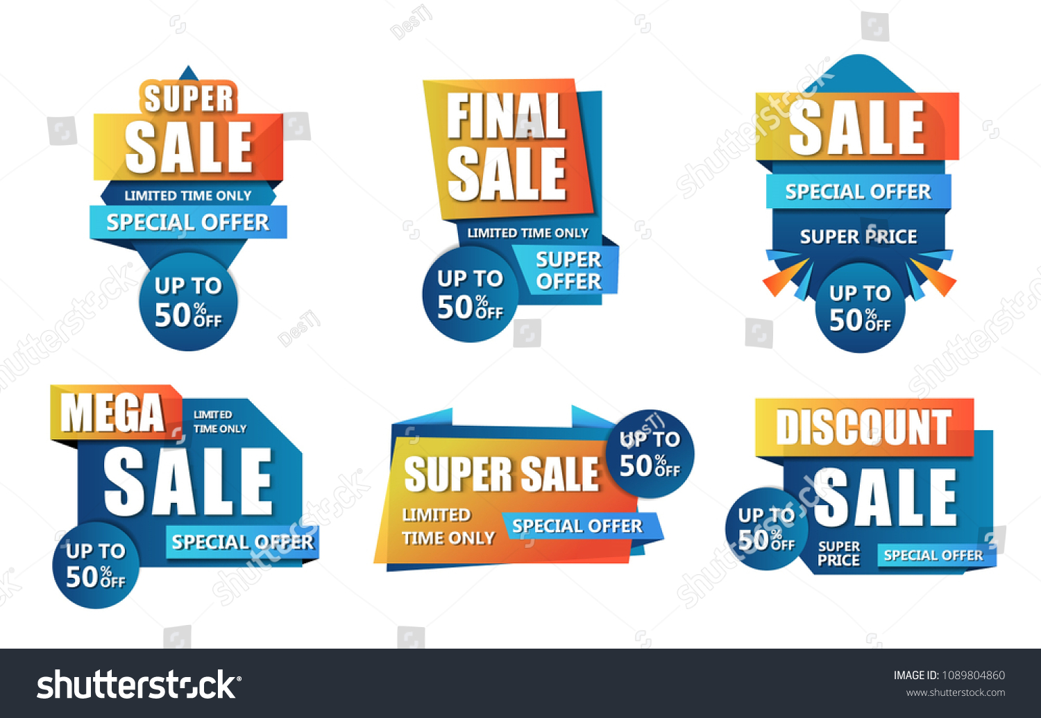 Set Sale Banners Design Vector Illustration Stock Vector Royalty Free