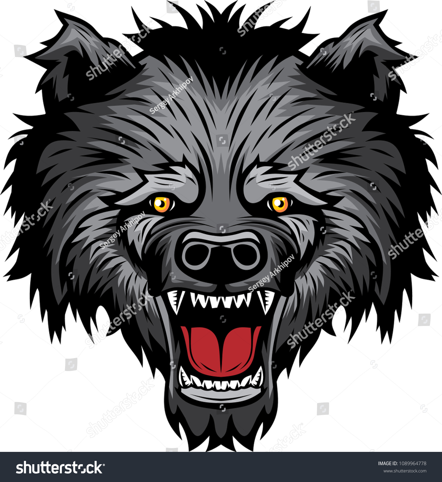 Angry Bear Head Vector Illustration Stock Vector (Royalty Free ...
