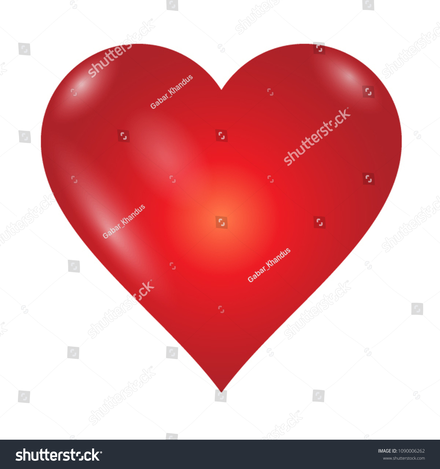 Shiny Red Love Symbol Heart 3d Stock Vector (Royalty Free) 1090006262 ...