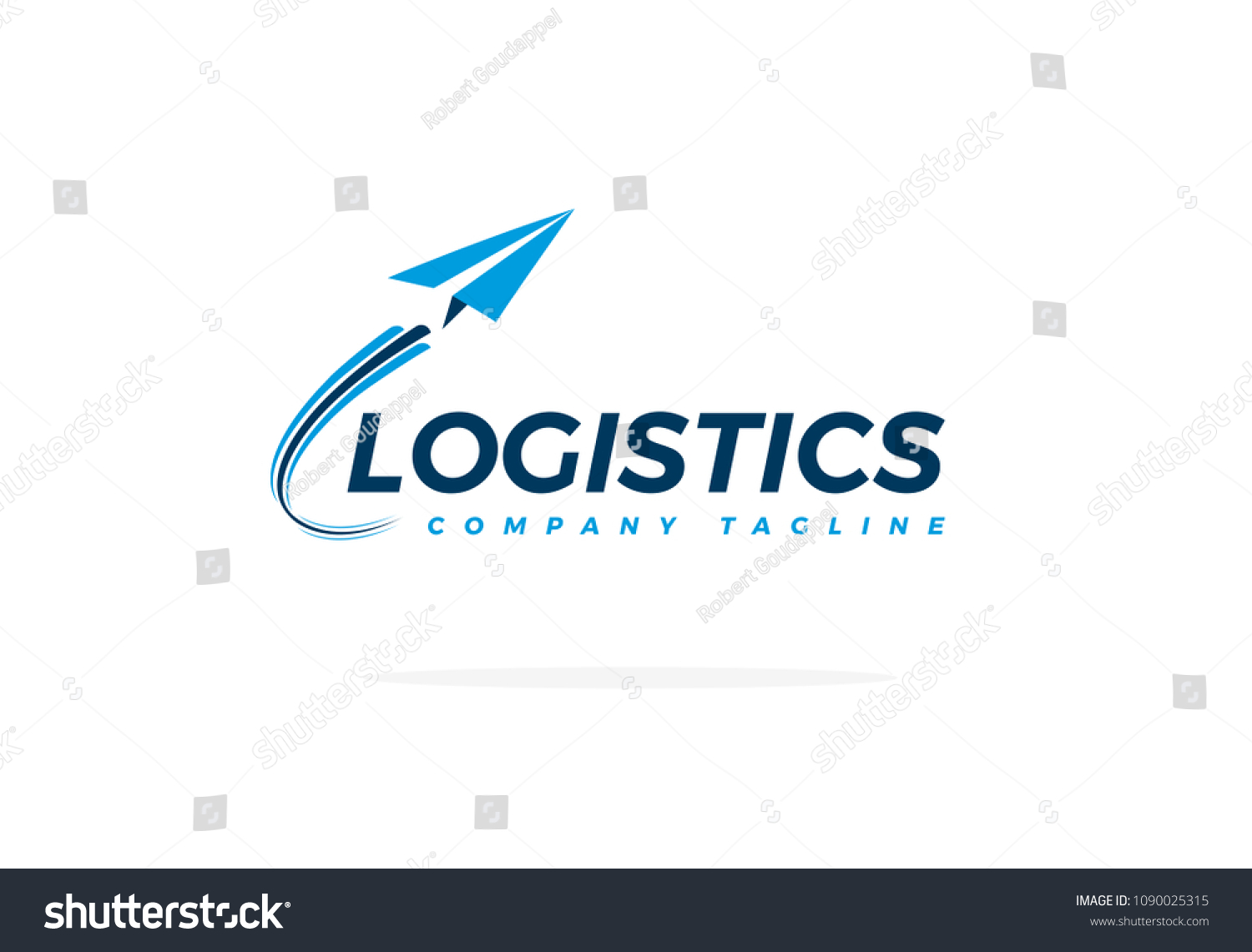 Blue Logistics Logo Aviation Company Airplane Stock Vector (Royalty ...