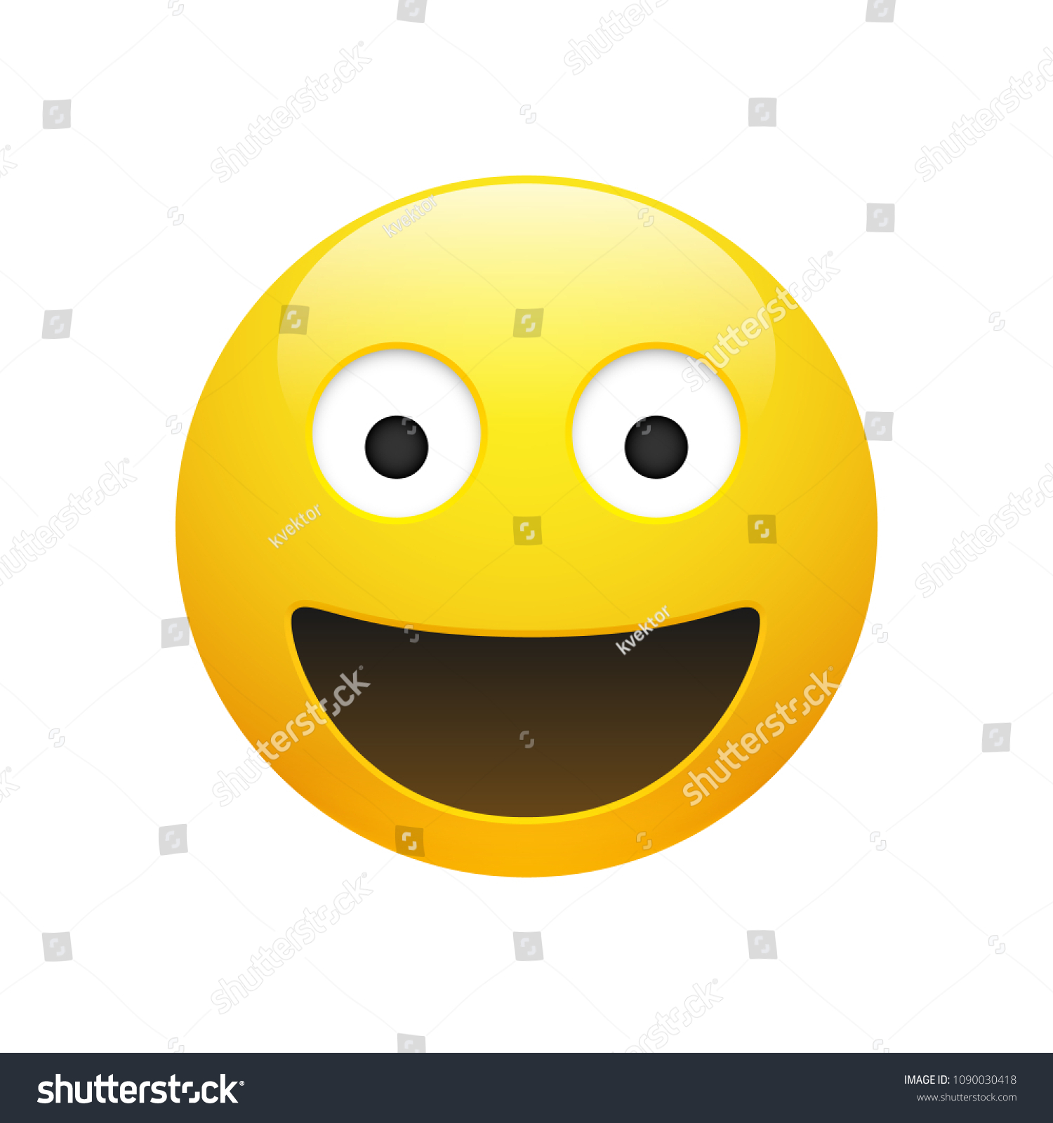 Vector Emoji Yellow Smiley Face Eyes Stock Vector (Royalty Free ...