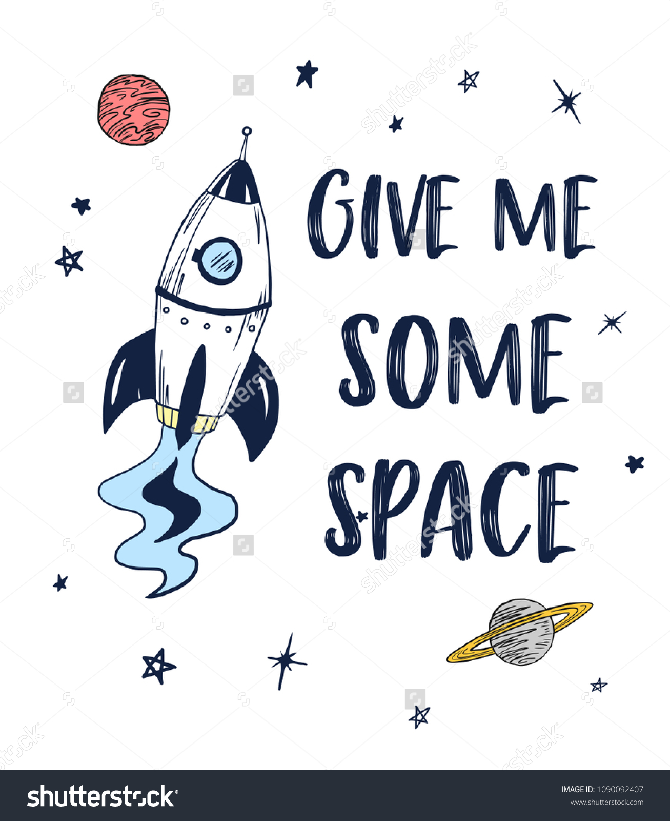 Spaceship Vector Tshirt Printing Embroidery Graphic Stock Vector ...