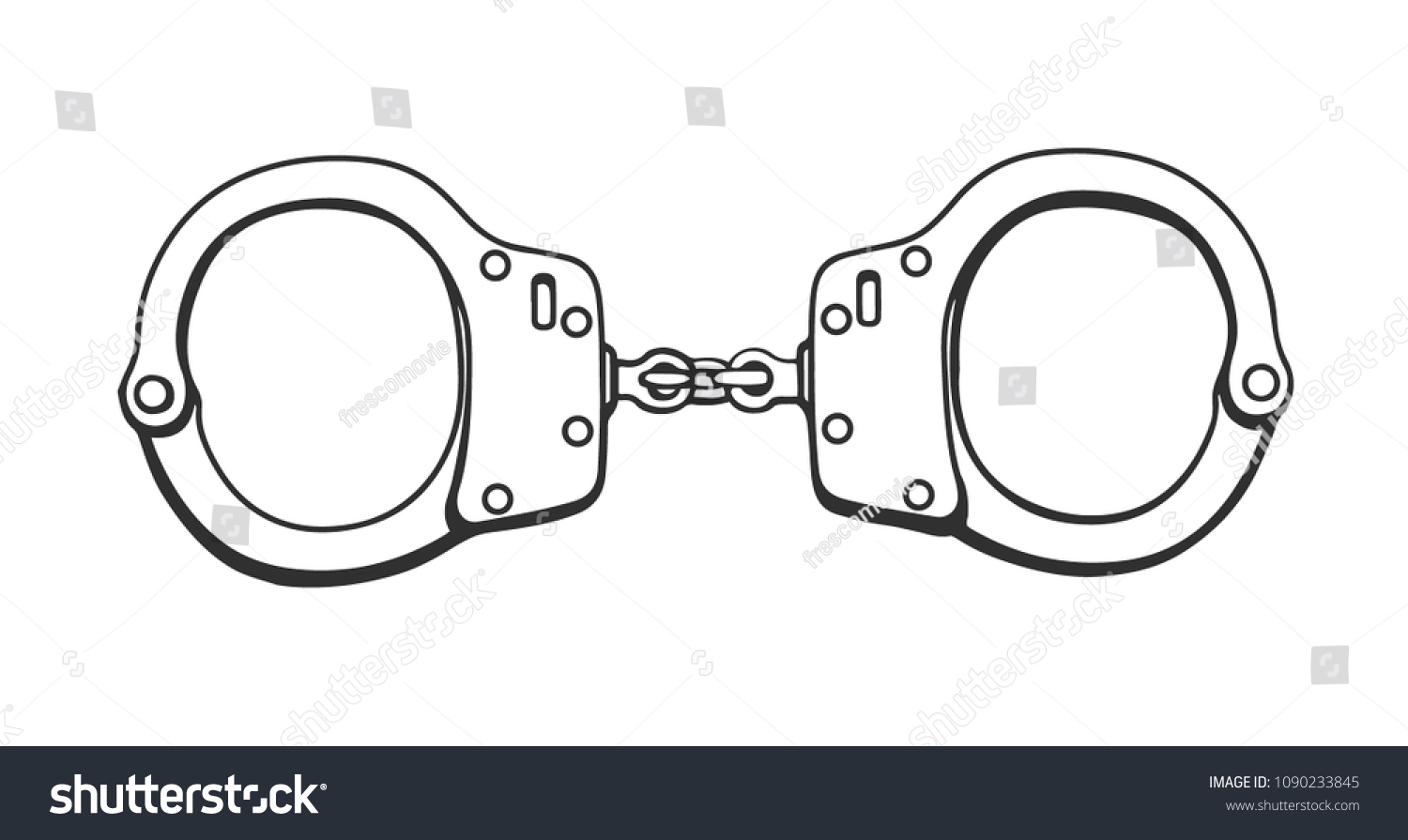 Handcuffs Hand Drawn Sketch Vector Black 库存矢量图（免版税）1090233845 Shutterstock 2886