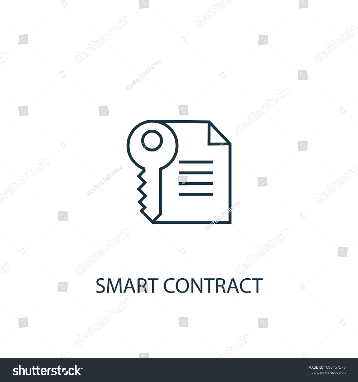 Smart Contract Line Icon Simple Element Stock Vector (Royalty Free ...