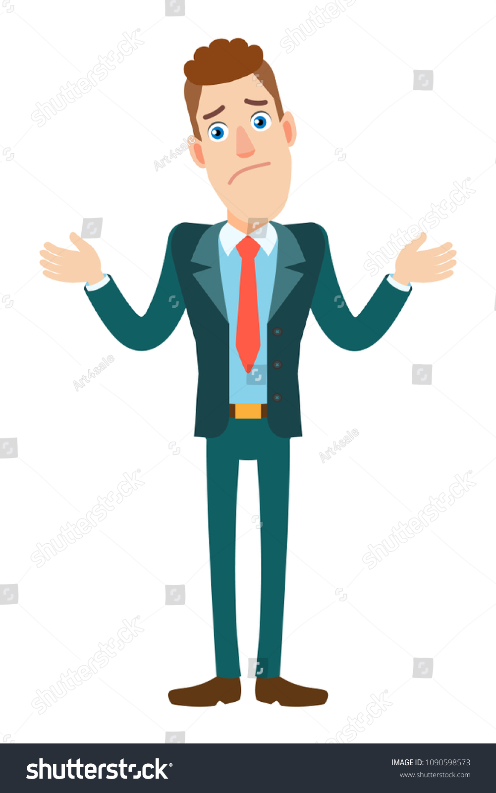 Dont Know Businessman Shrugging His Shoulders Stock Vector (Royalty ...