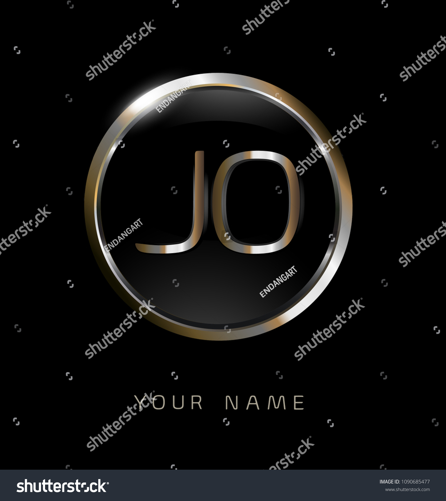 Jo Initial Letters Circle Elegant Logo Stock Vector (Royalty Free ...