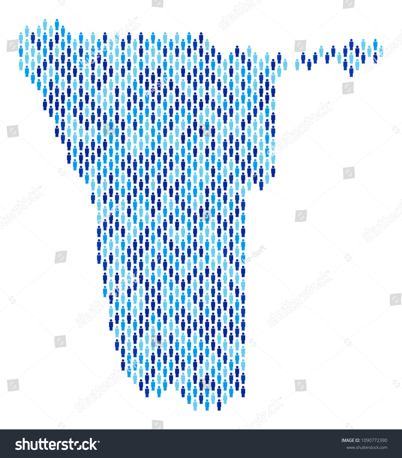 Population Namibia Map Demography Vector Abstraction Stock Vector