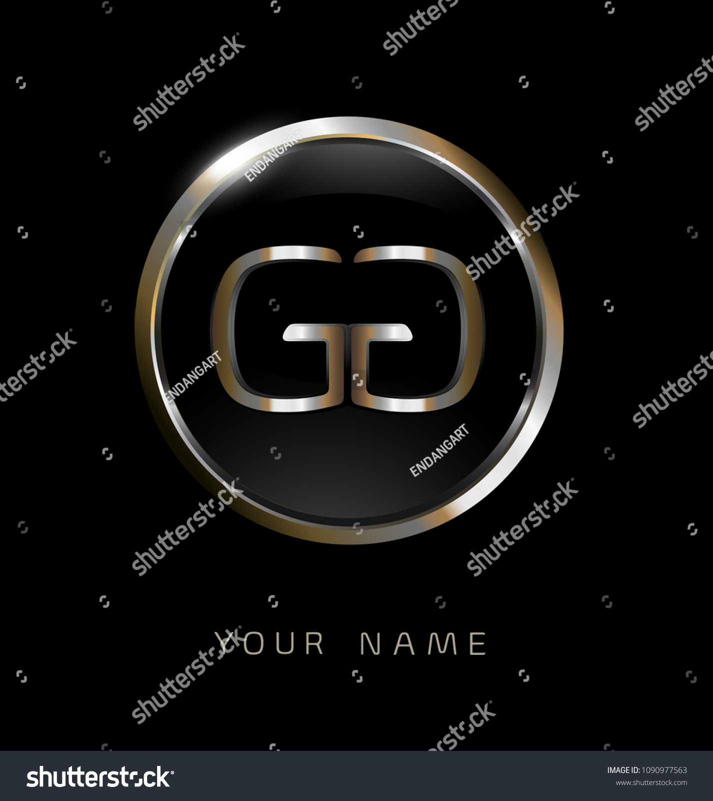 Gg Initial Letters Circle Elegant Logo Stock Vector (Royalty Free ...