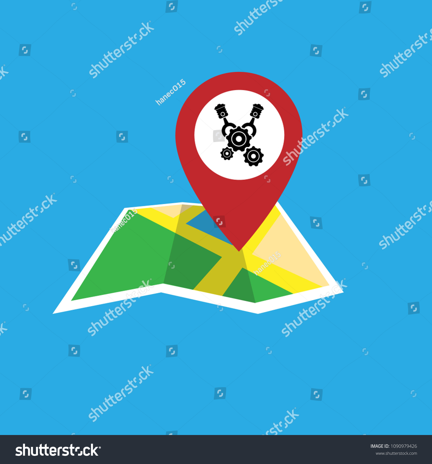 Engine Vector Icon Map Pointer Vector Stock Vector (Royalty Free ...