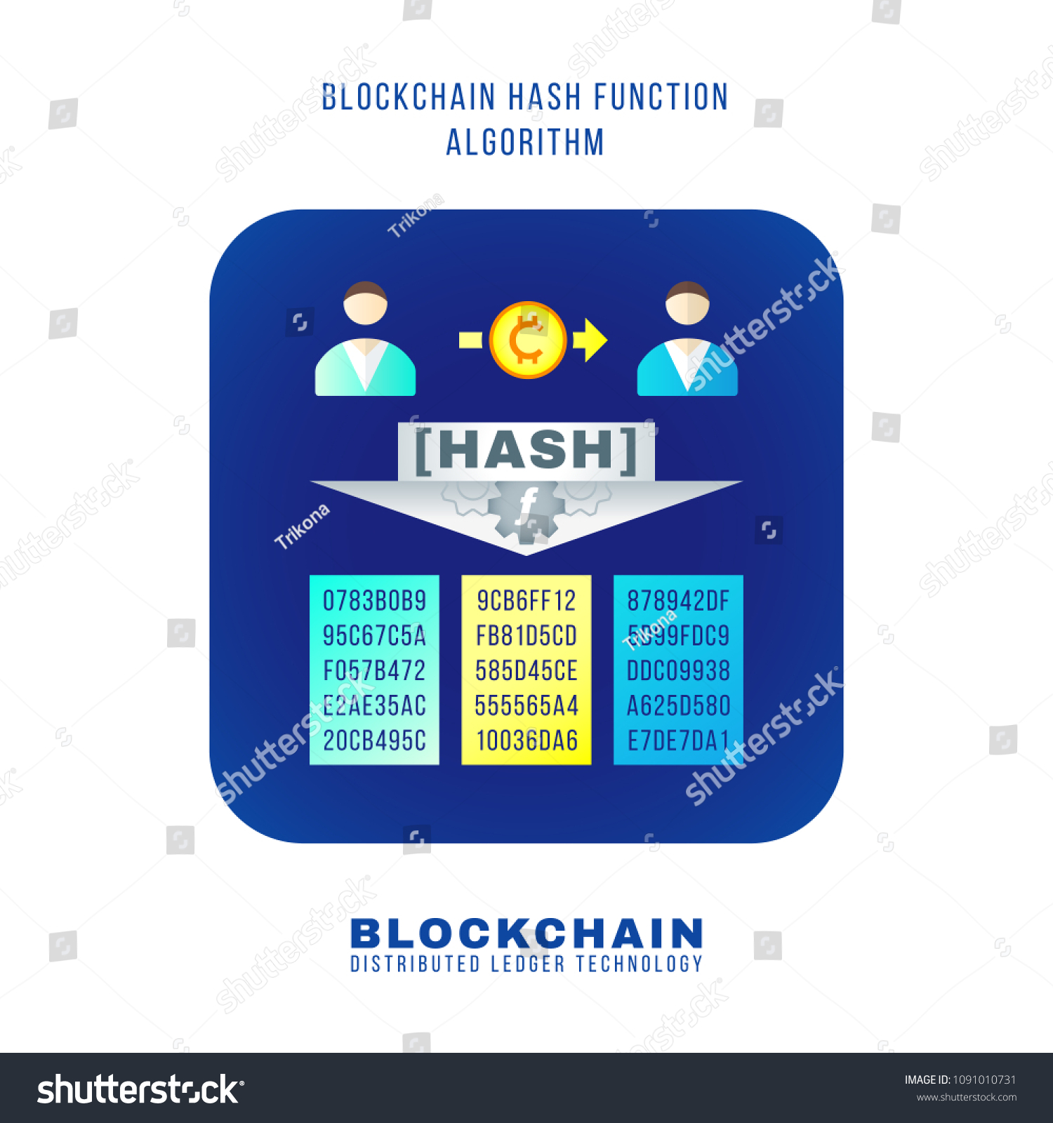Vector Colorful Flat Design Blockchain Hash Stock Vector (Royalty Free ...