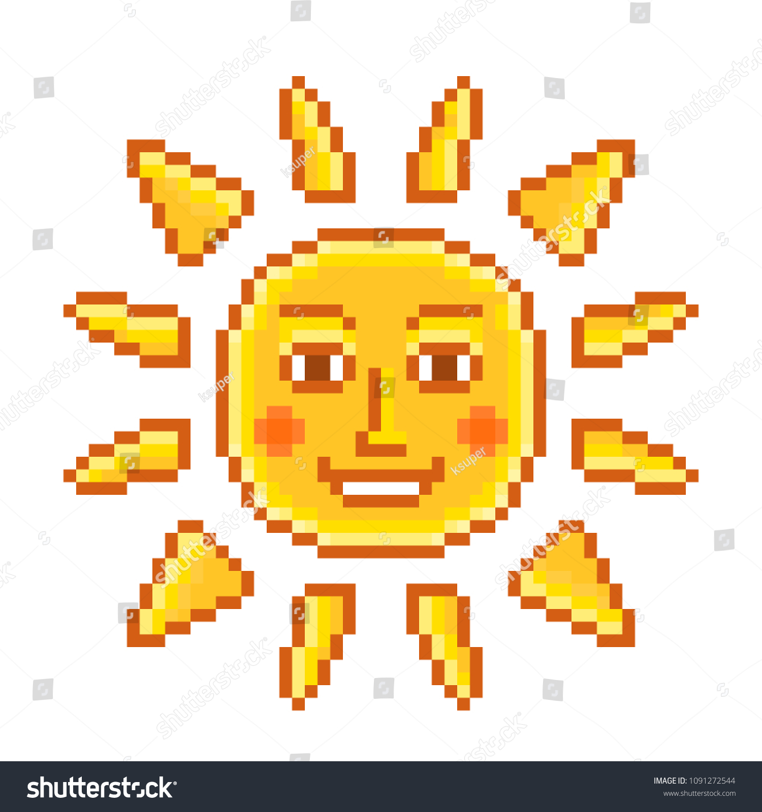 Солнце пиксель арт