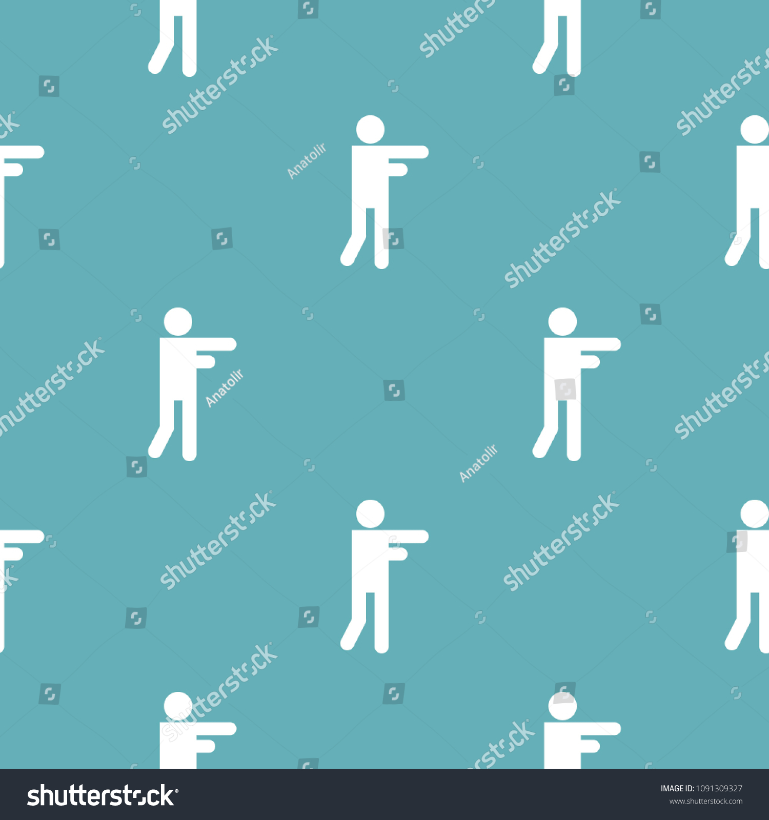 Stick Figure Stickman Pattern Vector Seamless Stock Vector (Royalty ...