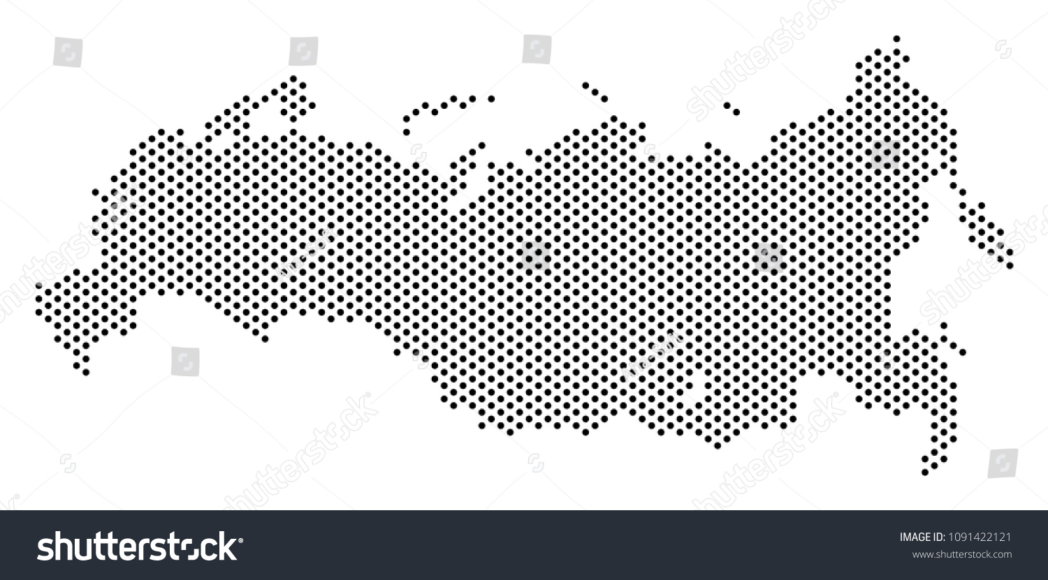 Карта России точками вектор