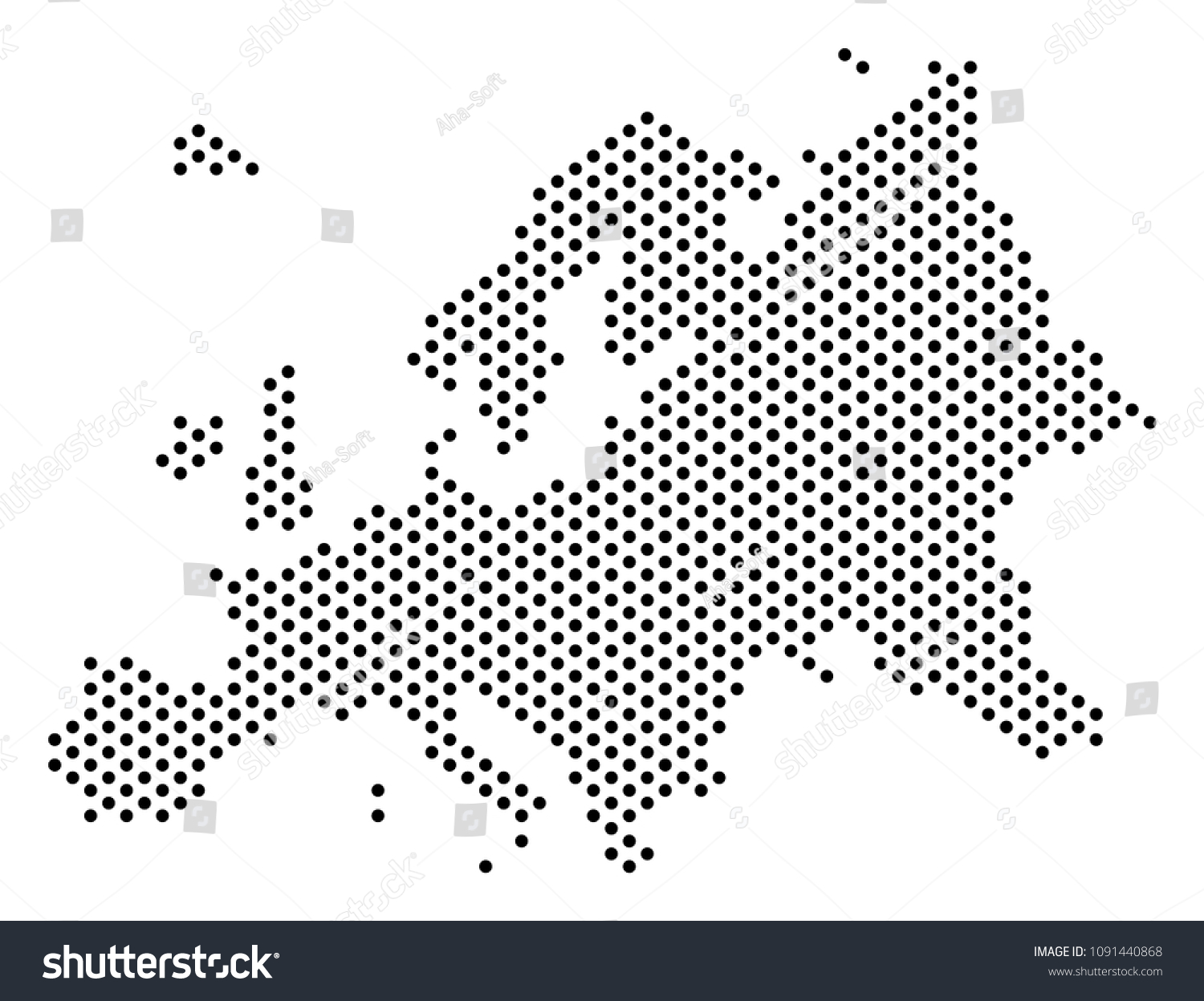 Dotted Europe Map Vector Territory Scheme Stock Vector (Royalty Free ...