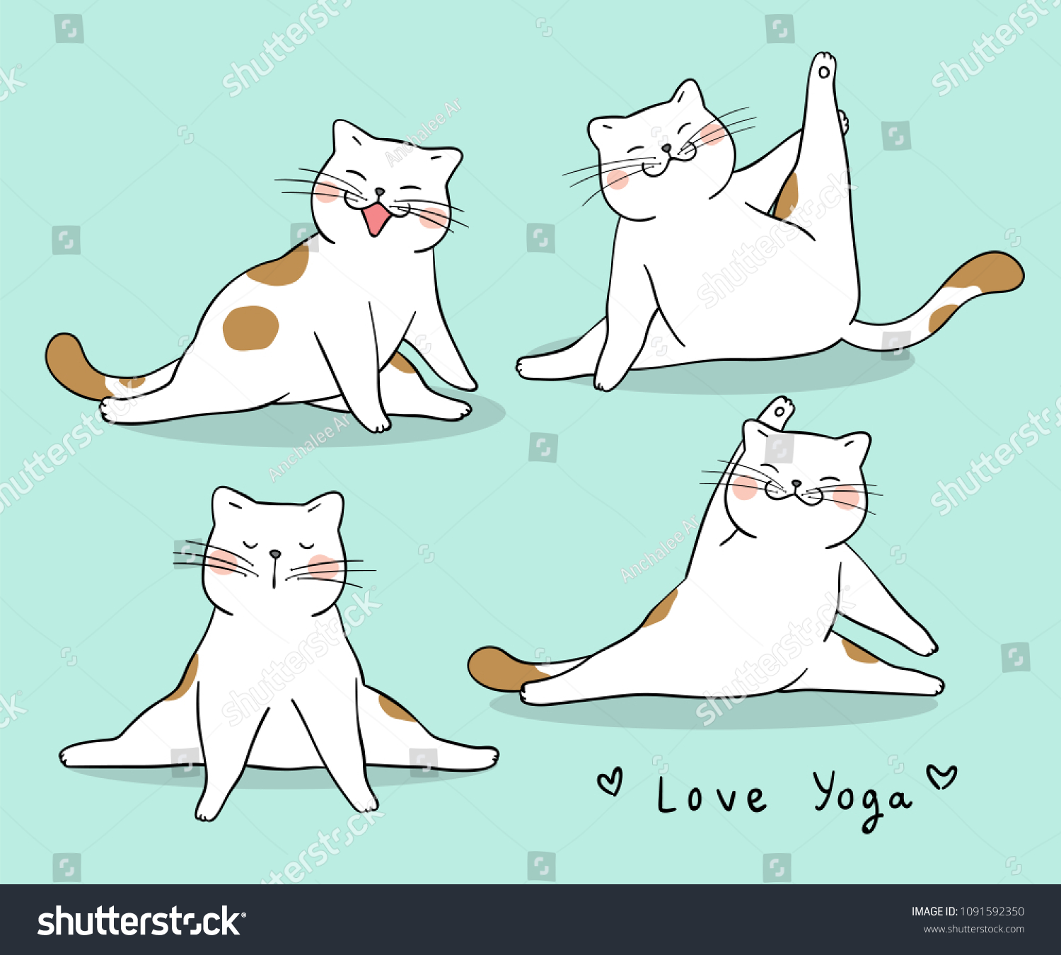 Vector Character Design Set Funny Cat Stock Vector (royalty Free 