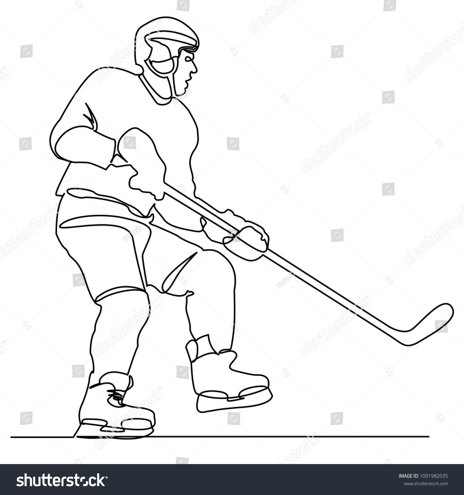 Рисунок хоккеиста по пунктам