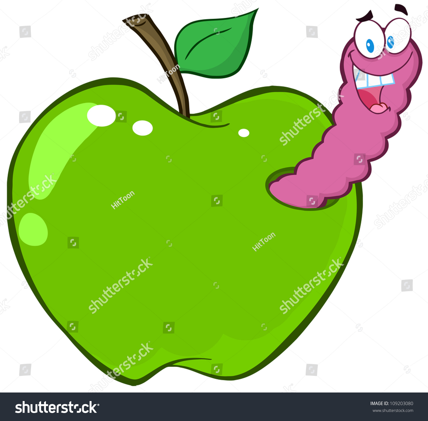 Яблоко с червяком