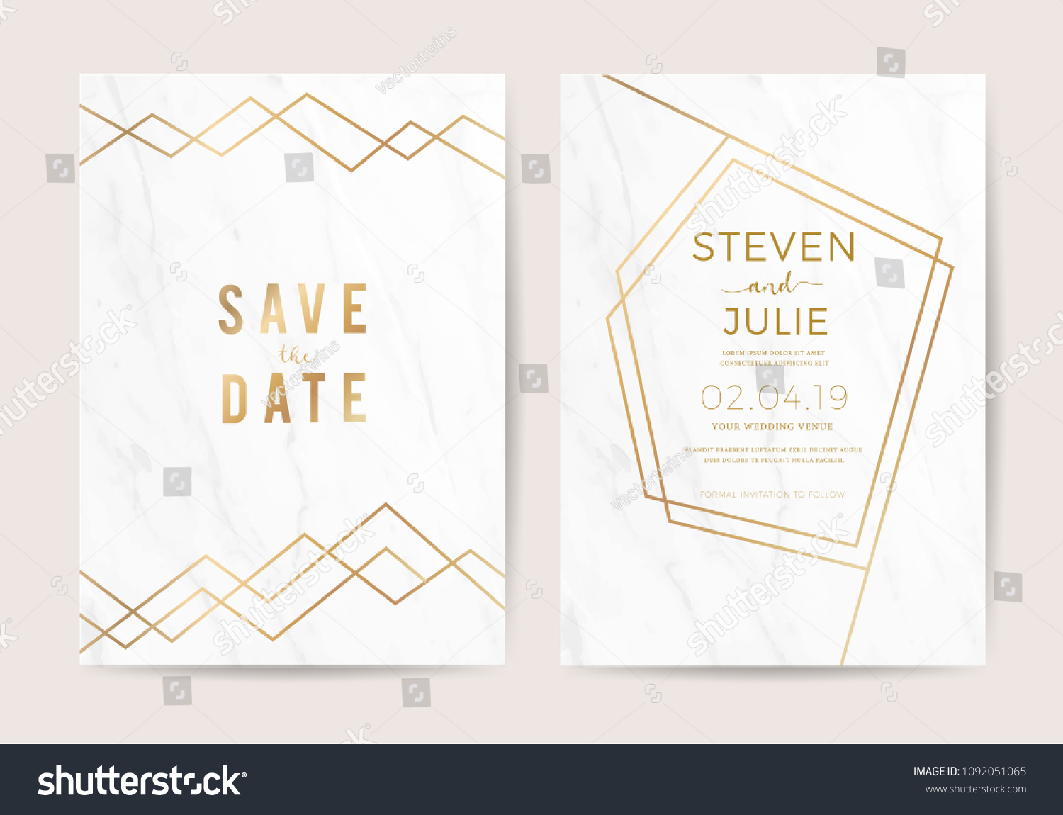 Luxury Wedding Invitation Cards Marble Texture Stock Vector (Royalty ...